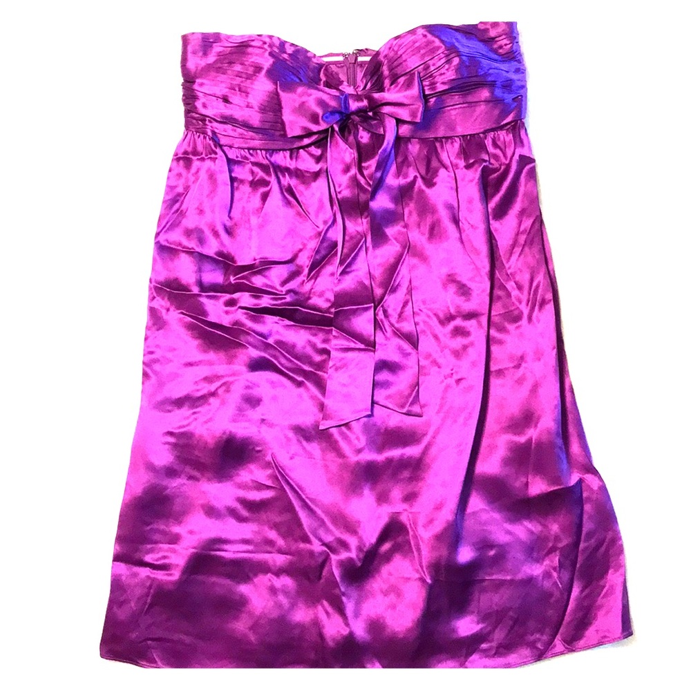 Strapless purple formal dress